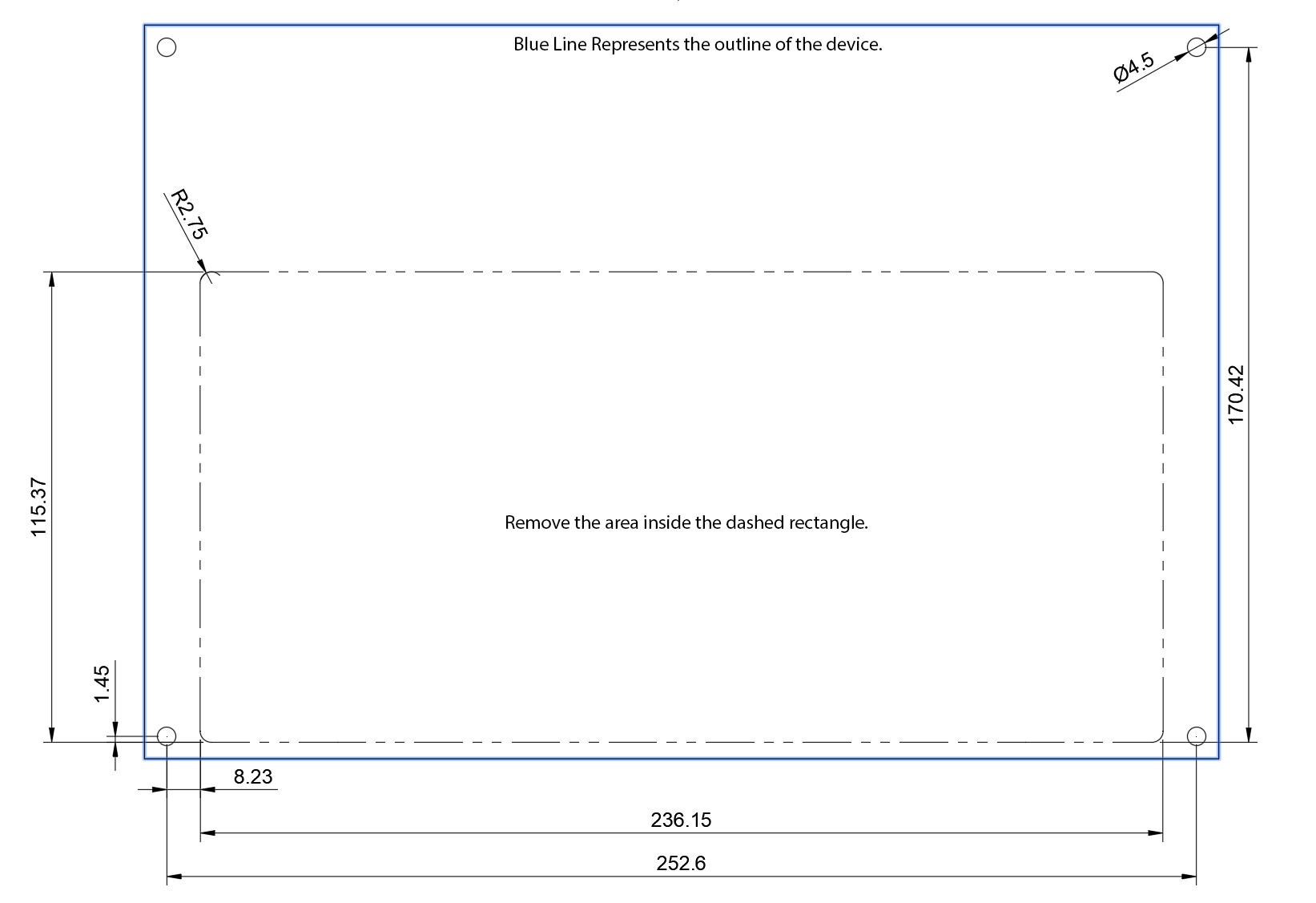 Panel Cutouts & Product Dimensions